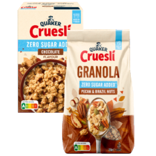 Quaker cruesli of granola zero sugar added